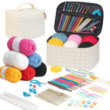 Sirteriq 59 Pcs Crochet Kit For Beginners & Adults With Ergonomic Crochet Hooks, Aluminum Hooks, Yarn, Stitch Markers, Needles &