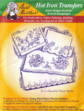 Beautiful Floral Motifs Aunt Marthas Hot Iron Embroidery Transfer