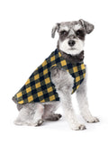 Goldpaw Stretch Fleece Dog Sweater - with Spandex for 4-Way Stretch - Soft, Comfortable Dog Coat - Machine Washable - Made in the USA - Gold Buffalo Check - Size 10