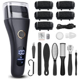 Electric Foot File Callus Remover for Feet - 6pcs Larger Grinding Head&3Speed, Pedicure Kit Foot Scrubber Deadskin Callus Remove