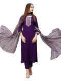Wedani Cotton Digital Printed Kurta Set With Dupatta For Women (In Alpha Xs Regular Purple),PURPLE,XS