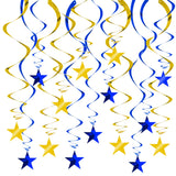 BEISHIDA Blue Gold Stars Hanging Swirls Graduation Hanging Ornament Decorations for Birthday Party Baby Shower Congrats Grade 20