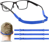Adjustable Glasses Straps - 3 Pcs No Tail Adjustable Eyewear Retainer Glass Straps for Men, Women, Kids Eyelasses, Sunglasses,Bl