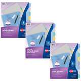 Avery Big Tab Write & Erase Durable Plastic Dividers for 3 Ring Binders, 8Tab Sets, Pastel Colors, 3 Sets of Binder Dividers, G