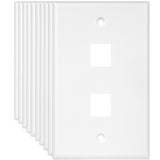 ENERLITES 2-Port Keystone RJ45 Wall Plate, Cat7 Cat6 Cat5 Compatible, for Voice/Data and Audio/Video Multimedia Modules, 1-Gang