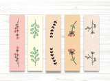 woopme Floral Art Leaves Printed Magnetic Bookmark for Students Kids Book Lovers Readers Gift Magnetic Page Clips Folding 5 PCs