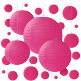 Hot Pink Paper Lanterns - 25 Piece Set - Hot Pink Party Decorations for Birthdays, Weddings and Special Occasions by Avoseta