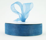 Ribbon Bazaar Plain Sheer Organza 1-1/2 Light Navy 100yd Spool 100% Nylon Ribbon