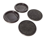 TECH TEAM Caster Cups Hardwood Carpeted Floors Steel with Carpeted Bottom Furniture CASTERS 3 INCH Dia. 4 CASTERS