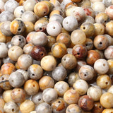 LAIDANLA Yellow Crazy Lace Agate 6mm Natural Stone Beads Round Loose Gemstone Stone Beads for DIY Bracelet Necklace Earrings Jew