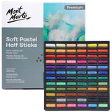 Mont Marte Soft Pastel Half Sticks 72pc, Pastels Art Supplies, Artist Quality Pastels, Extra Soft and Smooth Texture, Ideal for