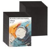 GBACHOOSE Canvas for Painting, 24 Pack Black Stretched Canvas for Painting, Bulk 5x7 Inch 100% Cotton Canvases Panels for Painti