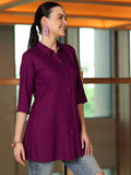 Libas Women'S Straight Tunics (58223_Wine Burgundy Xs