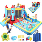 AKEYDIY Bounce House Water Slide Rocket Blast- 13X12ft Inflatable Water Slides Park for Kids 3-12, Large Adventure Water Park W/