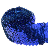 Lmlliang 2 Yards 1.8Inch Elastic Sequin Ribbon Trim Glitter Metallic Stretch Flat Sequinfor DIY Crafts, Sewing Dress Fabric Ribb