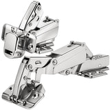 TamBee 175 Degree Hinges Frameless Cabinet Doors Hinges 48mm Concealed Hydraulic Adjustable Soft Closing Nickel-Plated Steel Buffer Dampers for Kitchen Corner, 1 Pair 2Pcs (Full Overlay)