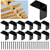 MorningRo 12 Pcs Black Pergola Hardware Rafter Clips Galvanized Steel Rafter Brackets Hurricane Clips Brackets Ties with Screws