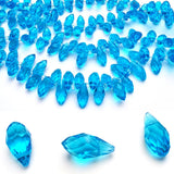Chengmu 6x12mm Teardrop Glass Beads for Jewelry Making, Horizontal Hole Crystal Prism Beads for Pendants Bracelet Necklace Earri