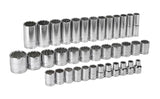 GEARWRENCH 37 Pc. 1/2 Drive 12 Point Standard & Deep Metric Socket Set - 80730