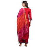 Gosriki Women'S Rayon Solid Straight Kurta Palazzos And Dupatta (My-Hit-New-Red_L-Red_Large),Red,,B09B3DWJMC