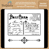 DeQuera Post Letter Stencils for Craft and Art Post Card from Paris Paris Words Stencil Home Decor Stencils for Craft Wo
