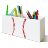 YTRGI Baseball Gifts Pen Pencil Holder Organizer for Desk, Baseball Room Decor, Base Ball Fan Lovers Player Gifts Wooden Box Blo