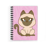 Vprint Brown Cute Cat Spiral Wiro Unruled Blank Pages Notebook Diary Journal Drawing Book SizeA5(6X9 Inches) (Brown Cute Cat)