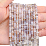 150PCs Natural Grey Agate Spacer Beads, Loose Semi Precious Flat Round Gemstone Heishi Disc Stone Beads for Beading Jewelry Maki