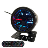 Black 52mm 2 Turbo Boost Gauge 0-30 PSI Pressure Vacuum Turbo Meter with 7 Color Tinted (with Gauge Cup)