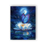 Wergund 5D DIY Diamond Art Butterfly, Diamond Art Kits for Adults Lotus, Diamond Painting Full Drill Crystal Rhinestone Embroide