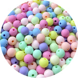 LIMAOLLY 200 Pieces 10mm Acrylic Round Pastel Beads Candy Color Frosted Plastic Spacer Beads for Jewelry Making Earring Bracelet