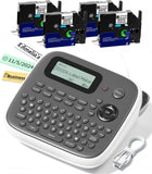 VolenGo D210s Label Maker Machine with 4 Tapes, Label Maker Waterproof-Labels Bundle, Labeler Machine with Tapes 12mm 0.47 Lamin