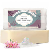 AURA NEST Natural Dish Soap Bar, Cleaning Dishes Solid Block for Kitchen Organic Biodegradable Dishwashing, only 5 Ingredients