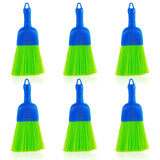 6 Pcs Whisk Broom Poly Fiber Handheld Brush Hand Brush Outdoor Car Broom with Hang Hole for Cleaning Inddoor Porches Floors Deck