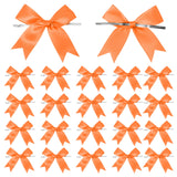 50 Counts Orange Twist Tie Bows 3.1 Pre-Tied Satin Ribbon Bow Decor Mini Twist Tie Bows for Gift Wrapping Treat Bags Cake Bridal