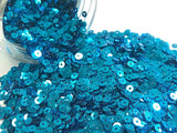 The Design Cart 4 mm Blue Circular Plastic Sequins Sitara for Embroidery, Embellishing Handbags, Apparels, Art Craft DIY Kit Pac