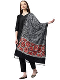 Swi With Label WomenS Aari Embroidered Wool Stole_4302_Black