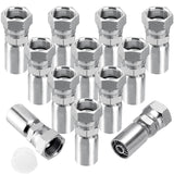 Racewill 12 Pack Hydraulic Hose End Fittings: 1/2 I.D. Hose x 3/4 JIC 37 Female Swivel Crimp Fittings With Protection Cover