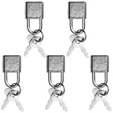 5 Pack Mini Diary Padlock, Small Locks with Keys, Tiny Luggage Locks for Travel, Journal, Jewelry, Backpack, Boxes (Square, 5)