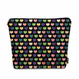 Kalygon Makeup Bag Heart Makeup Bags For Purse Pouch, Colorful Love Hearts Travel Toiletry Bag Cosmetic Bag Makeup Bags Flax Mak