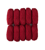 Knit Picks Wool of The Andes Yarn Pack - 10 Skeins of Red 100% Wool Worsted Weight Yarn (Cranberry)