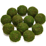 BYHER Natural Green Moss Decorative Ball,Handmade (3.5-Set of 6)