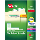 Avery Green File Folder Labels for Laser and Inkjet Printers with TrueBlock Technology, 2/3 inches x 37/16 inches, Box of 1500