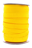 Mandala Crafts 55 Yards 1/2 Inch Yellow Double Fold Bias Tape for Sewing - Bias Binding Tape for Quilting Binding, Hemming, Seam