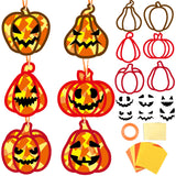 Qyeahkj 36 Set Fall Pumpkin Suncatchers Crafts for Kids DIY Thanksgiving Pumpkin Window Tissue Paper Crafts Kit Halloween Hangin