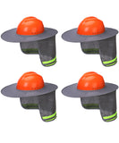 UNCO- Hard Hat Sun Shield, 4 Pack, Gray, Full & Standard Brim Mesh Sunshade High Visibility Reflective, Hard Hat Accessories