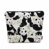 Kalygon Panda Makeup Organizer Bag Cosmetic Bag For Men Women, Cute Pandas Forest Bamboo Leaves Panda Travel Toiletry Bag Flax M
