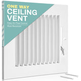 Home Intuition Ceiling Register Air Vent Covers for Home Ceiling or Wall 6X6 Inch (Duct Opening) 1Way White Grille Register