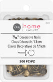 Dritz Home 44253 Smooth Decorative Nails, 7/16-Inch, Antique Brass (300-Piece)