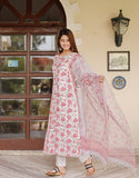 Gosriki Women'S Cotton Blend Straight Printed Kurta With Pant & Dupatta (Vinki White-Gs_Xxl_White_Xx-Large),White,2,B0CRDXW3Z9
